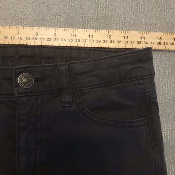 American Eagle Womens 4 (Fits 29x28.5) Hi Rise Jegging Stretch Black Jean Skinny - Picture 6 of 11